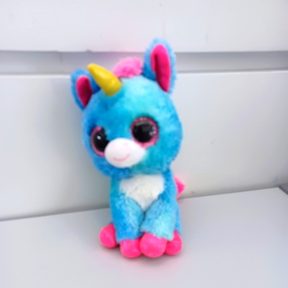 -TY Beanie Boos Stitches The Unicorn Exclusive (Glitter Eyes) Small 6" Toy Plush - Picture 3 of 10